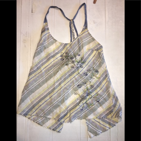 Free People Tops - Free People Open Back Cotton Flower Tank